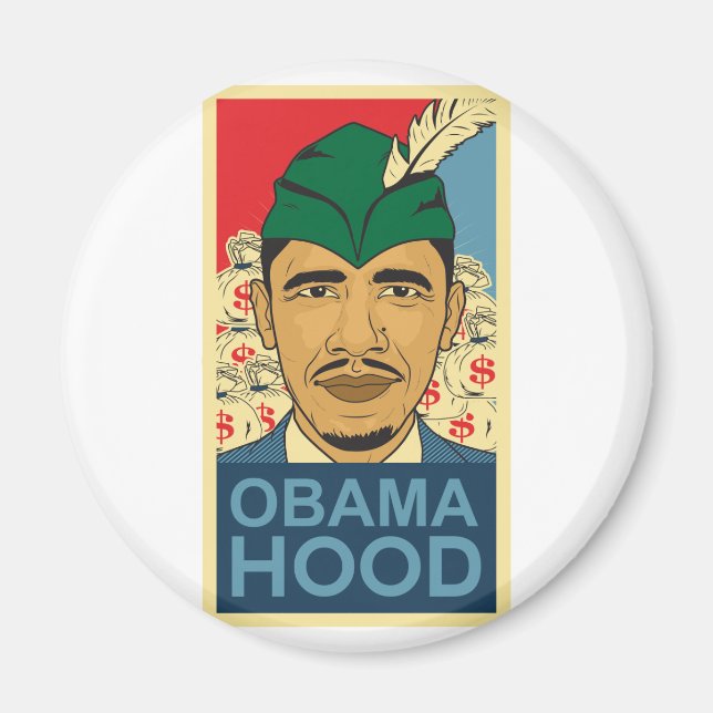 Barack Obama Hood Robin Hood Button Barrack Obama. Magnet (Front)
