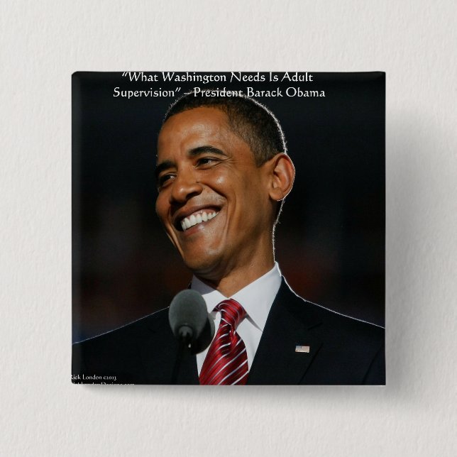 Barack Obama & Humour Quote Gifts & Cards 15 Cm Square Badge (Front)