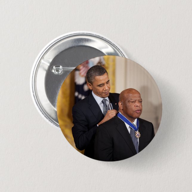 Barack Obama & John Lewis 6 Cm Round Badge (Front & Back)