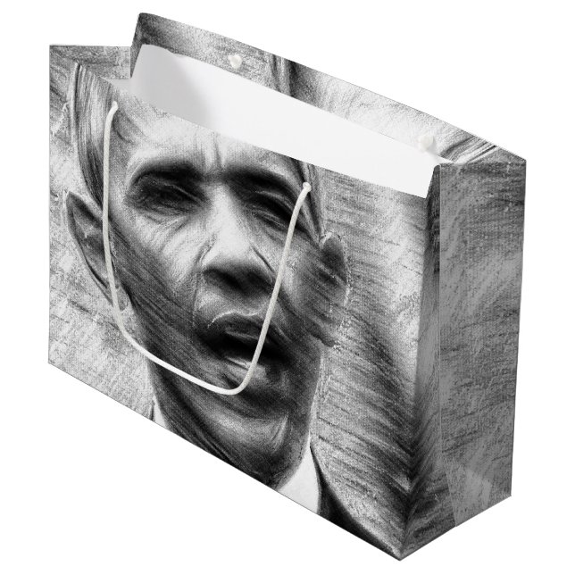 Barack Obama Large Gift Bag (Front Angled)