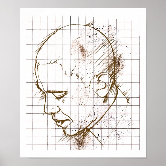 Barack Obama Line Drawing Poster (Front)