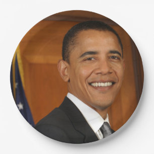 Barack Obama Official Portrait Paper Plate
