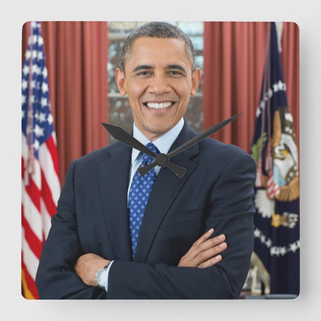 Barack Obama portrait Square Wall Clock (Front)