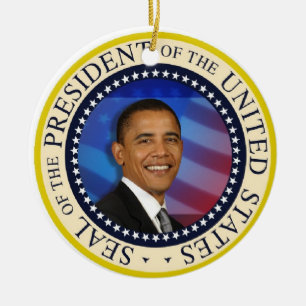 Barack Obama President of the United States Ceramic Tree Decoration