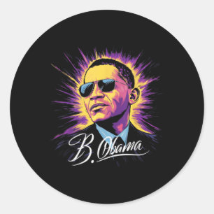 Barack Obama President Portrait Patriotic Classic Round Sticker