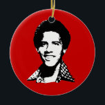 Barack Obama retro Ceramic Tree Decoration<br><div class="desc">PoliticalT-shirts.com: Browse the full spectrum of political gifts and apparel. Political bumper stickers,  hoodies,  buttons,  magnets,  mugs,  posters,  and more. Choose Republican,  Democrat,  Liberal,  or Conservative Humour Tees,  and 2010 Campaign Gear & 2012 Campaign Gear.</div>