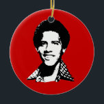 Barack Obama retro Ceramic Tree Decoration<br><div class="desc">PoliticalT-shirts.com: Browse the full spectrum of political gifts and apparel. Political bumper stickers,  hoodies,  buttons,  magnets,  mugs,  posters,  and more. Choose Republican,  Democrat,  Liberal,  or Conservative Humour Tees,  and 2010 Campaign Gear & 2012 Campaign Gear.</div>