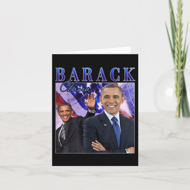 Barack Obama Retro Vintage Style  Card (Front)