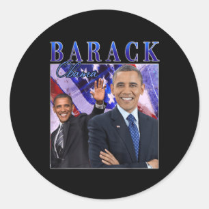 Barack Obama Retro Vintage Style  Classic Round Sticker