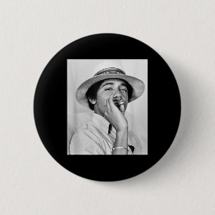Barack Obama Retro Vintage Young Obama Smoking In  6 Cm Round Badge