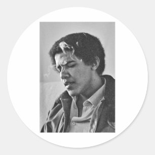 Barack Obama Retro Vintage Young Obama Smoking In Classic Round Sticker