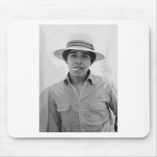 Barack Obama Retro Vintage Young Obama Smoking In  Mouse Pad