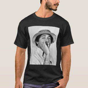 Barack Obama Retro Vintage Young Obama Smoking In  T-Shirt
