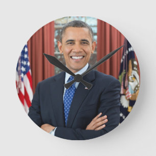 Barack Obama Round Clock