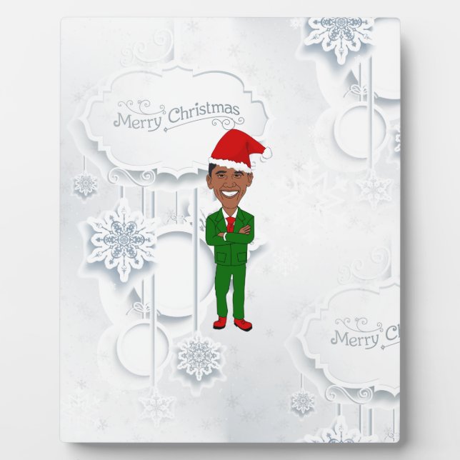 barack obama santa plaque (Front)