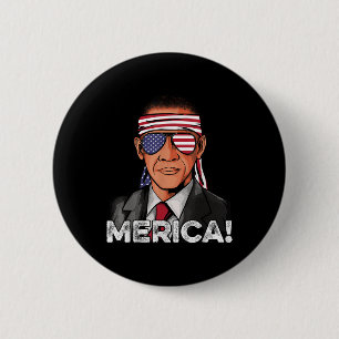 Barack Obama Shirt American Flag Sungles Usa 4th O 6 Cm Round Badge
