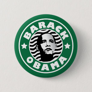 Barack Obama Star Caffeine 6 Cm Round Badge
