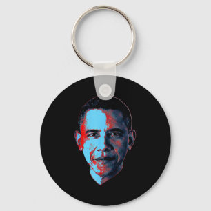 Barack Obama Stylized Portrait T-shirt.png Key Ring