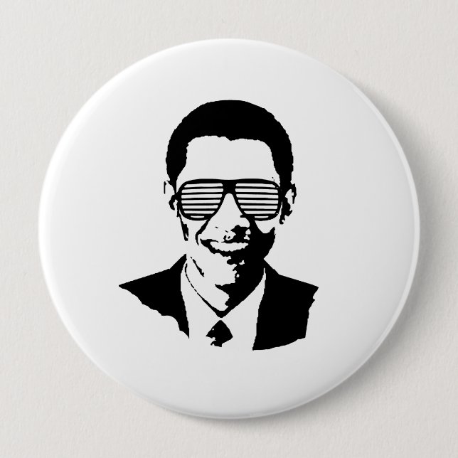 BARACK OBAMA SUNGLASSES STRIPES -.png 10 Cm Round Badge (Front)