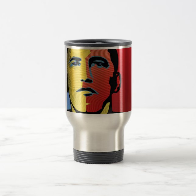 Barack Obama Super Hero Travel Mug (Center)