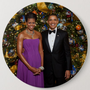 Barack Obama US President White House Christmas 6 Cm Round Badge