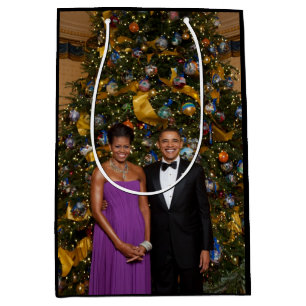 Barack Obama US President White House Christmas Medium Gift Bag