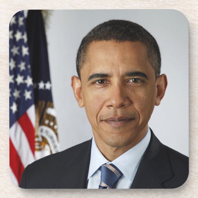 Barack Obama US President White House Portrait  Coaster (Front)