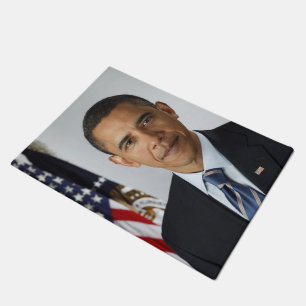 Barack Obama US President White House Portrait  Doormat