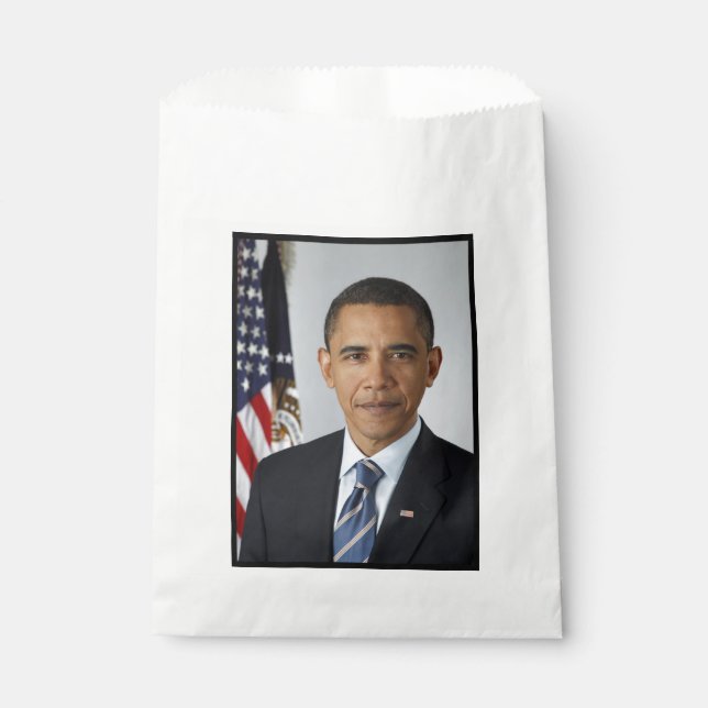 Barack Obama US President White House Portrait  Favour Bags (Front)