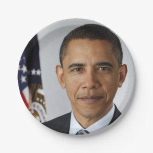 Barack Obama US President White House Portrait Paper Plate
