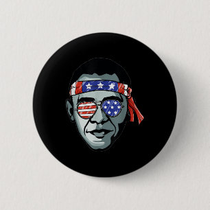 Barack Obama Usa Gles Bandanna Patriotic Proud Dem 6 Cm Round Badge