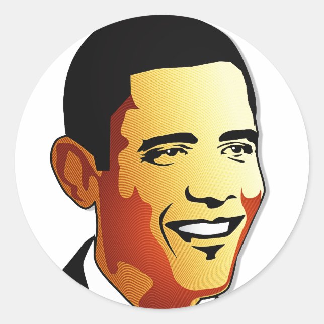 Barack Obama Vector Illustration Classic Round Sticker (Front)