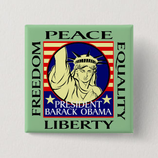 BARACK OBAMA WINS! - - Customised 15 Cm Square Badge