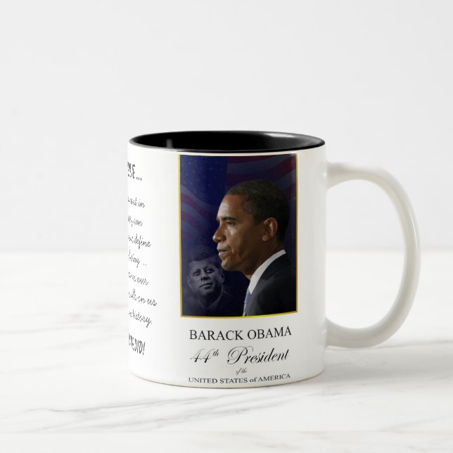 Barack Obama with John F Kennedy - Mug (Right)