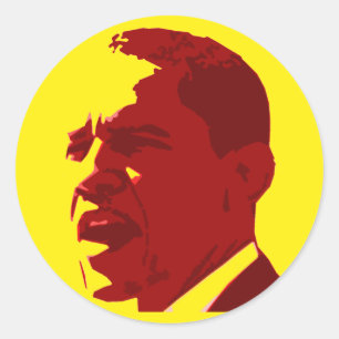 Barack Obama Yellow and Red Profile Stickers
