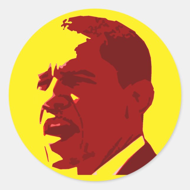 Barack Obama Yellow and Red Profile Stickers (Front)