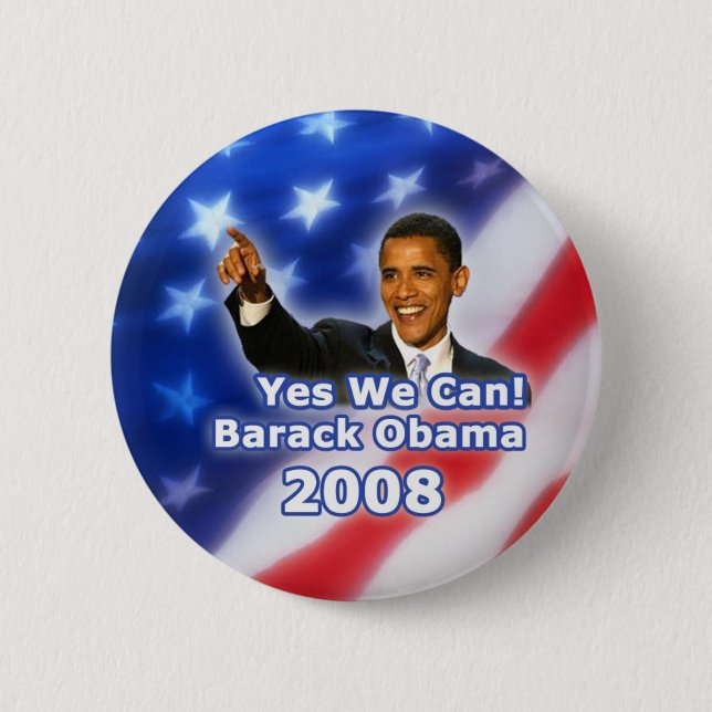 Barack Obama Yes We Can Button (Front)