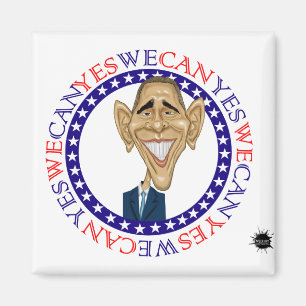 Barack Obama Yes We Can - Red and Blue Magnet