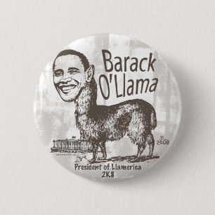 Barack O'Llama 2008 6 Cm Round Badge