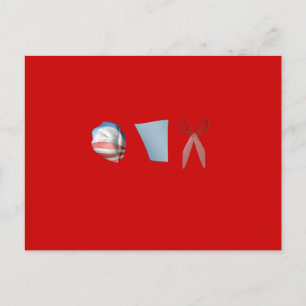 BARACK PAPER SCISSORS POSTCARD