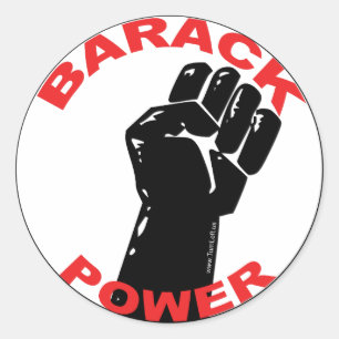 BARACK POWER CLASSIC ROUND STICKER