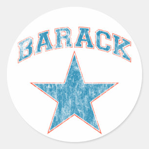 barack star classic round sticker