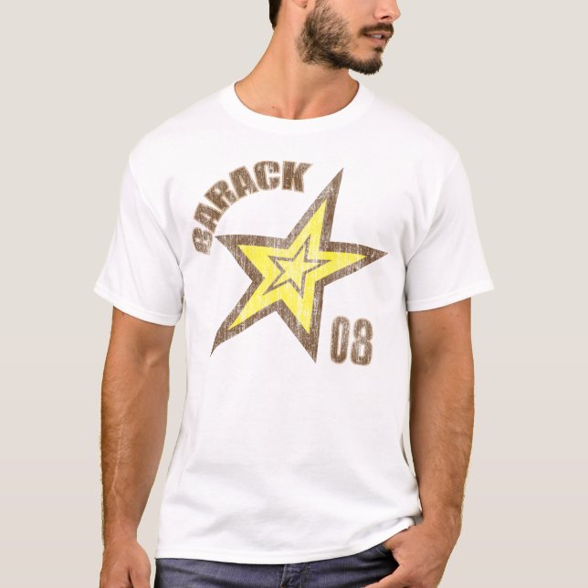 Barack Star O8 Vintage Distressed Graphic T Shirt (Front)