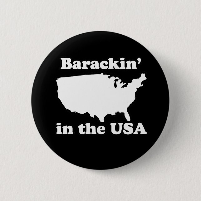 BARACKIN' THE USA 6 CM ROUND BADGE (Front)