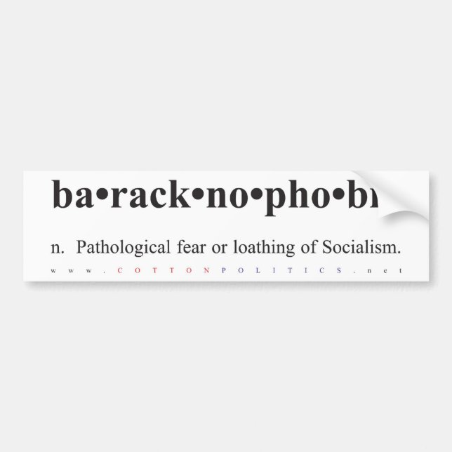 Baracknophobia Bumper Sticker (Front)