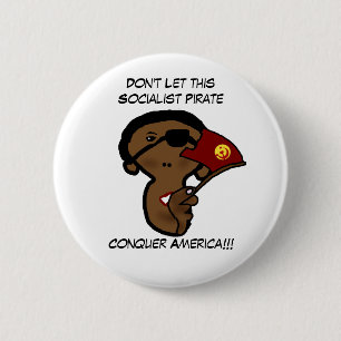 barackobamasocialistpoliticalpirate, BarackObam... 6 Cm Round Badge
