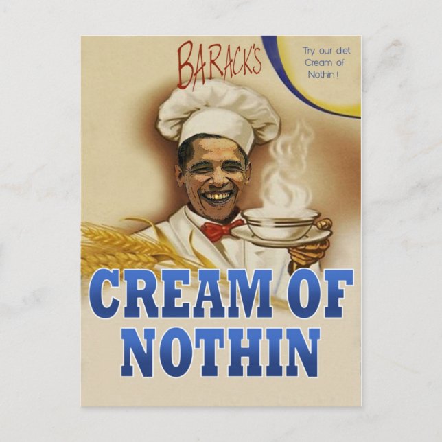 Barack's Cream of Nothin Postcard (Front)