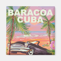 Baracoa Cuba auto travel poster