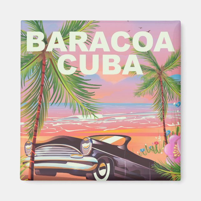 Baracoa Cuba auto travel poster Magnet (Front)