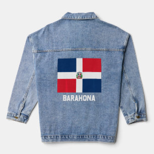 Barahona Dominican Republic Flag Emblem Escudo Cre Denim Jacket